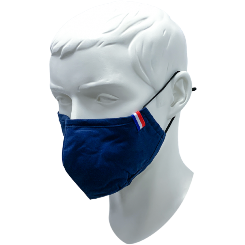 Masque Haute Protection Certifié Anti-Covid 19 Taille M Bleu - 40H  d'Utilisation Lavable 60 Fois